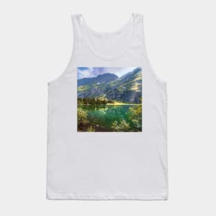 Mountain Print, Canadian Wall Art, Landscape Photography, Teal Decor, Mountain Lake Photography Tank Top